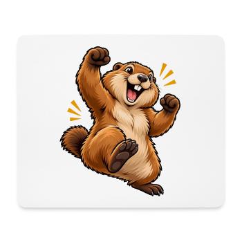 Cartoon springendes Eichhörnchen - Mousepad (Querformat) - Weiß - Vorne