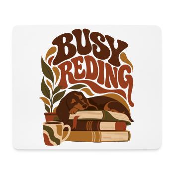 Busy Reading Dachshund - Mousepad (Querformat) - Weiß - Vorne
