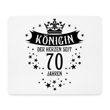 Königin der Herzen seit 70 Jahren Geburtstag - Mousepad (Querformat) - Weiß - Vorne
