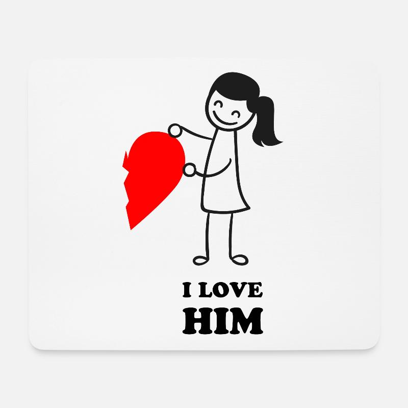 Valentinstag|Love Him - Mousepad (Querformat) - Weiß