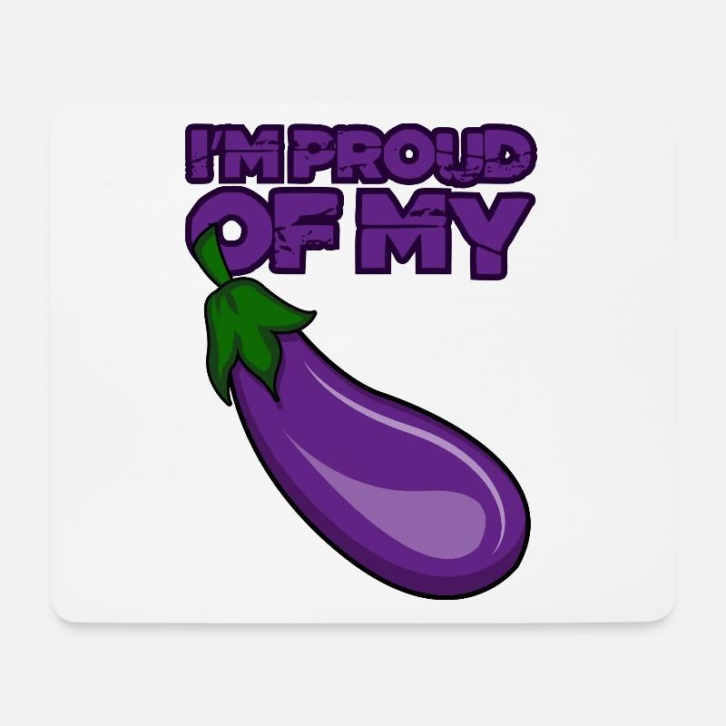 Aubergine | Eggplant funnynt - Mousepad (Querformat) - Weiß