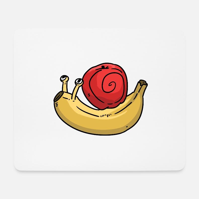 Fruit Snail Apple Banana - Mousepad (Querformat) - Weiß