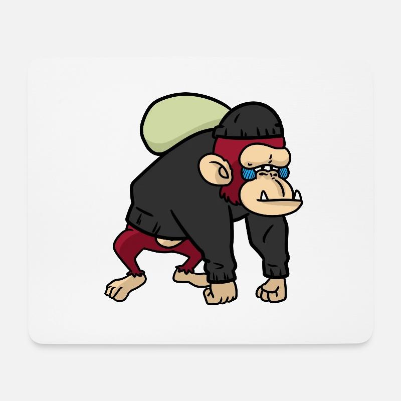 Robber Baboon monkey Affe Paviane - Mousepad (Querformat) - Weiß