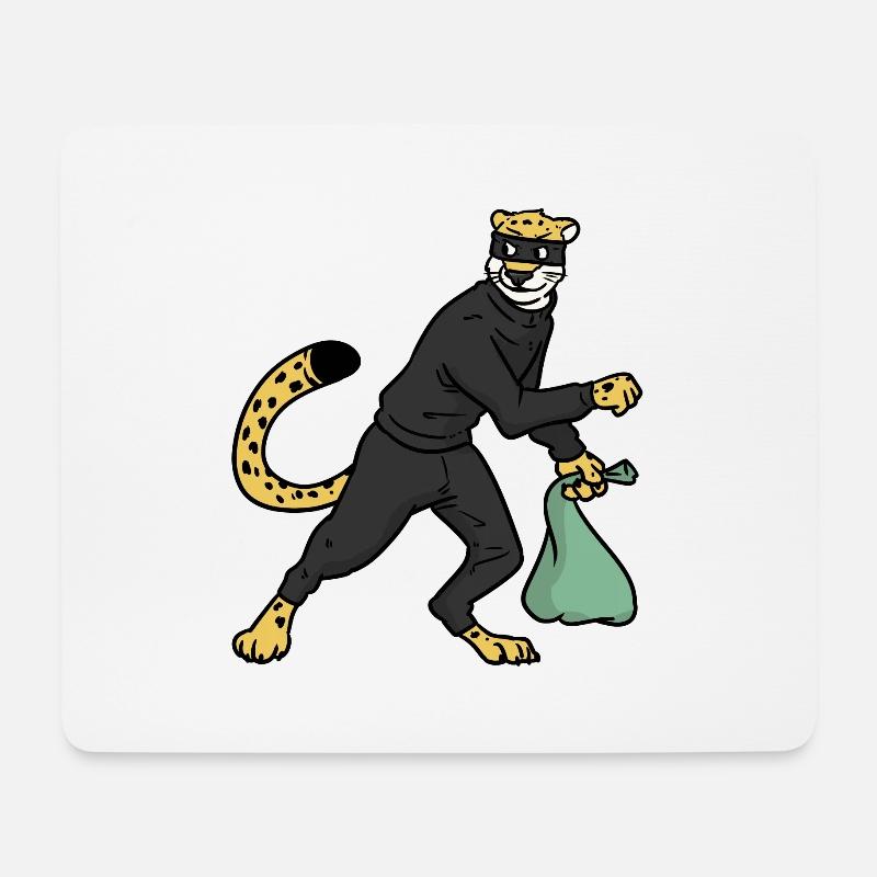 Robber Jaguar , Jaguar dieb - Mousepad (Querformat) - Weiß