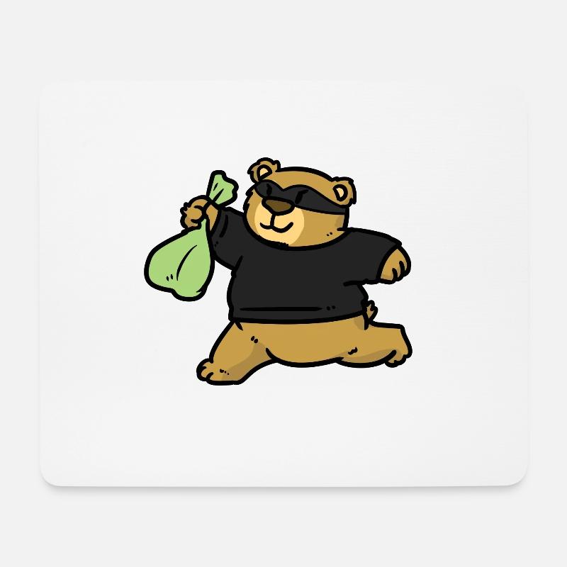 Robber Bear Robber Bär - Mousepad (Querformat) - Weiß