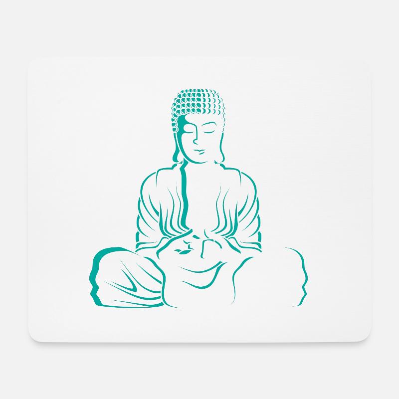 Meditation Buddha Meditation Buddha - Mousepad (Querformat) - Weiß