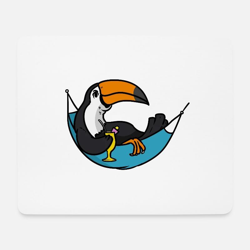 Tucan hammock Time Tucan Hängematte Zeit - Mousepad (Querformat) - Weiß