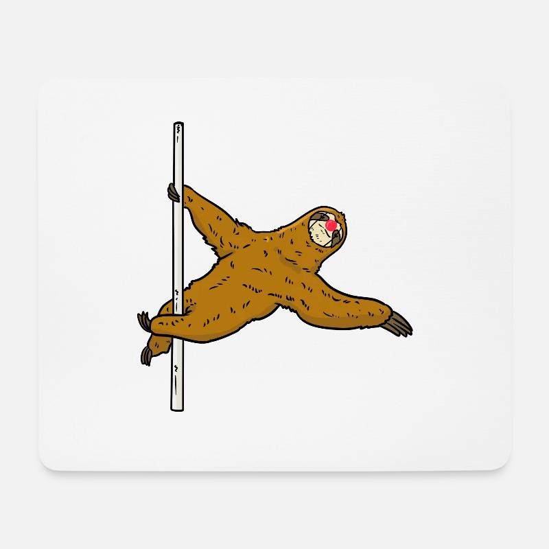 Pole Dance Sloth Pole Dance Faultier - Mousepad (Querformat) - Weiß