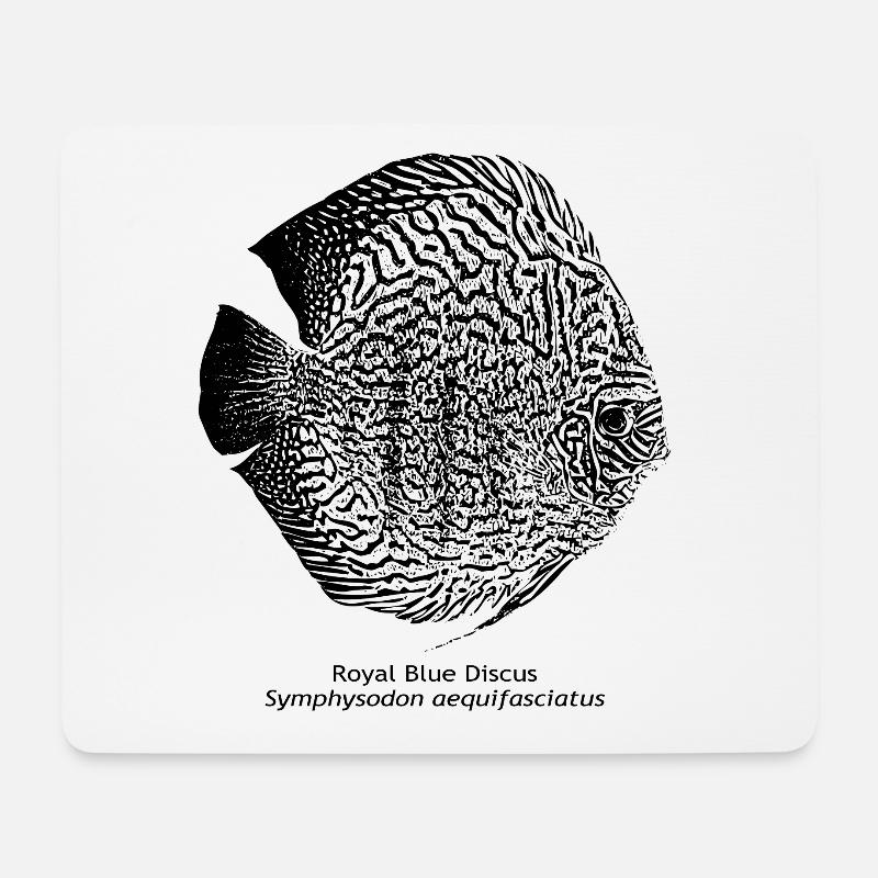 Diskus Royal Blue Wattley Fisch Amazonas Aquarium - Mousepad (Querformat) - Weiß