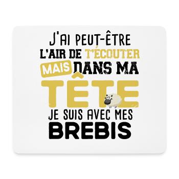Brebis Mouton Agneau Laine Humour Ferme Agricole - Tapis de souris (format paysage) - blanc - Devant