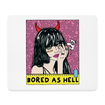 POP-ART Bored As Hell ARTWORK, Devil Frau 80s - Mouse Pad (horizontal) - white - Front