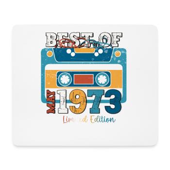 50th Birthday Man Cassette May Vintage 1973 - Mouse Pad (horizontal) - white - Front