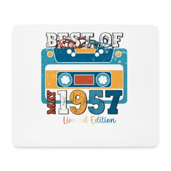 66. Geburtstag Mann Kassette Mai Jahrgang 1957 - Mousepad (Querformat) - Weiß - Vorne