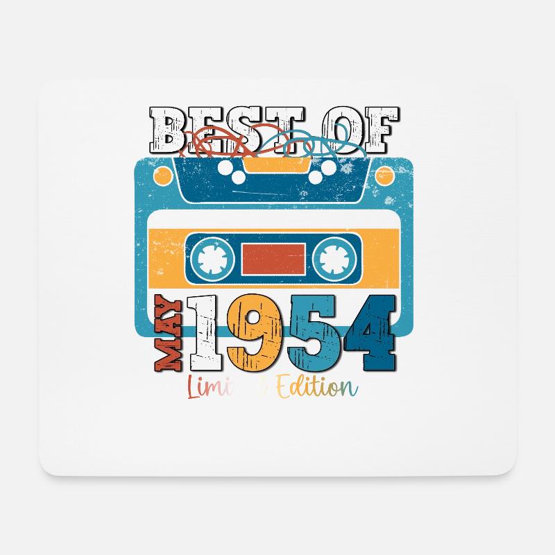 69 Geburtstag Mann Kassette May Jahrgang 1954 - Mousepad (Querformat) - Weiß