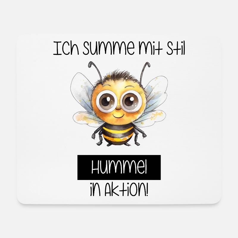 Ich summe mit Stil - Hummel in Aktion - Mousepad (Querformat) - Weiß