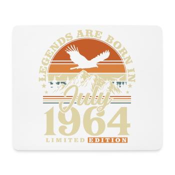 Juillet 1964 Vintage Born Legends Anniversaire - Tapis de souris (format paysage) - blanc - Devant