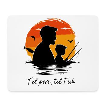 Fishing from father to son, fishermen accomplices - Mouse Pad (horizontal) - white - Front