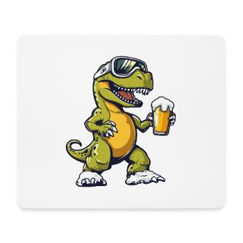 Dinosaurier T-Rex Apres Ski Bier - Mousepad (Querformat) - Weiß - Vorne