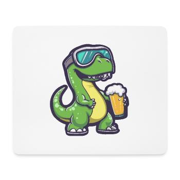 Dinosaurier brontosaurus Apres Ski Bier - Mousepad (Querformat) - Weiß - Vorne