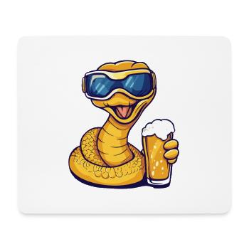 Schlange Kobra Apres Ski Bier Comic - Mousepad (Querformat) - Weiß - Vorne