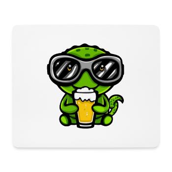 Chameleon Après-Ski Bière Bande Dessinée - Tapis de souris (format paysage) - blanc - Devant
