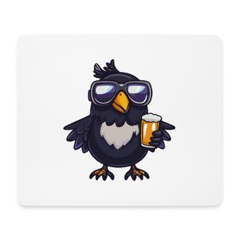Rabe Krähe Apres Ski Bier Comic - Mousepad (Querformat) - Weiß - Vorne