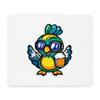 Peacock Bird Après Ski Bière Bande Dessinée - Tapis de souris (format paysage) - blanc - Devant