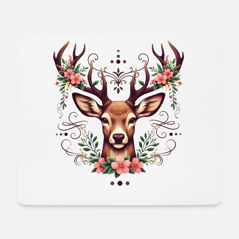 Dirndl Shirt Damen Trachtenshirt Hirsch Tracht - Mousepad (Querformat) - Weiß