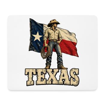 Texas Cowboy Flagge - Mousepad (Querformat) - Weiß - Vorne