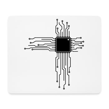 Platine als Herz - Computer CPU Nerd T-Shirt - Mousepad (Querformat) - Weiß - Vorne