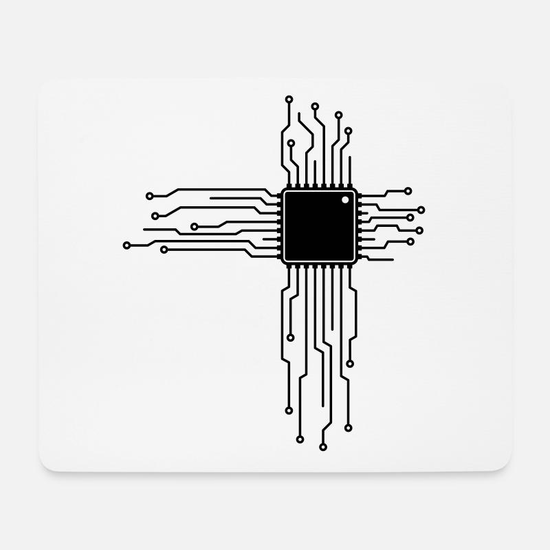 Platine als Herz - Computer CPU Nerd T-Shirt - Mousepad (Querformat) - Weiß