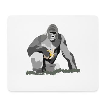 Gorilla with a peeled Banana - Mousepad (Querformat) - Weiß - Vorne
