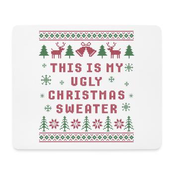 Das ist mein hässlicher Weihnachtspullover - Mousepad (Querformat) - Weiß - Vorne