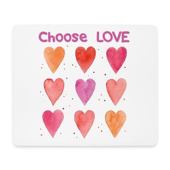 Cœurs d’amour - Tapis de souris (format paysage) - blanc - Devant