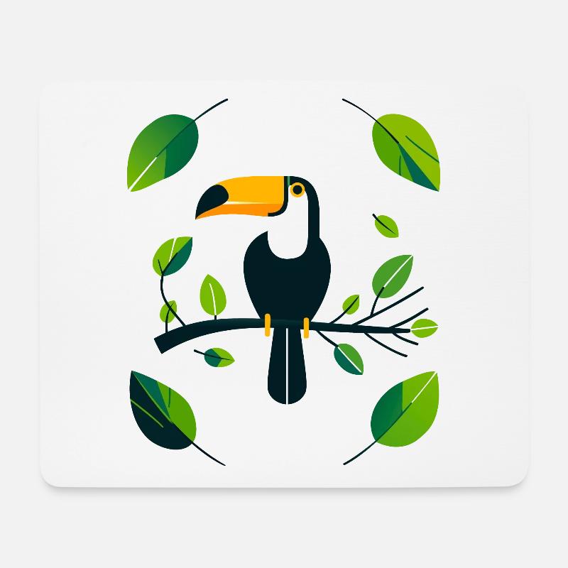 Tukan - Mousepad (Querformat) - Weiß