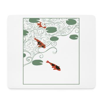 Wabi-sabi style Koi carp - Mouse Pad (horizontal) - white - Front