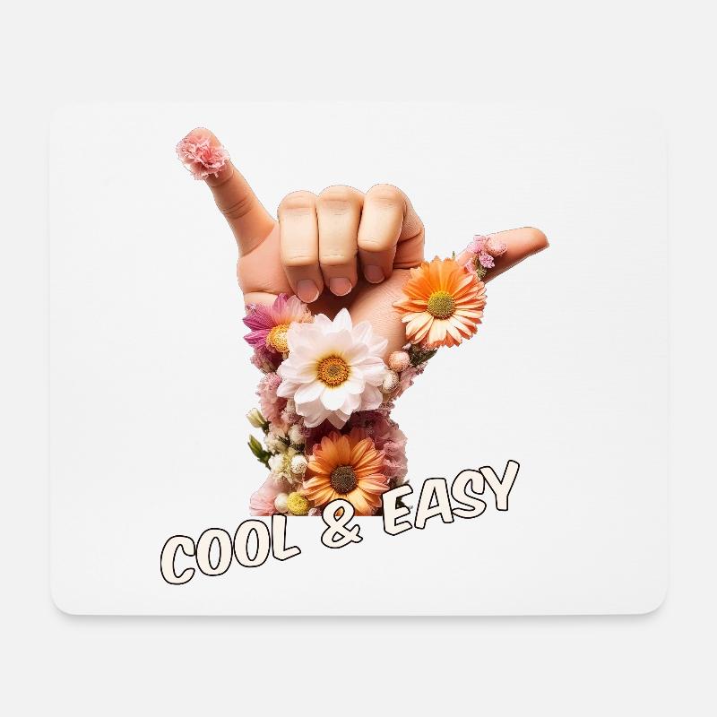 Cool and Easy - Einfach locker bleiben - Mousepad (Querformat) - Weiß