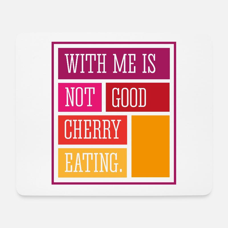 Cherry Eating - Mouse Pad (horizontal) - white