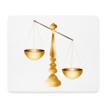 two scales on a beam with stand - Mouse Pad (horizontal) - white - Front