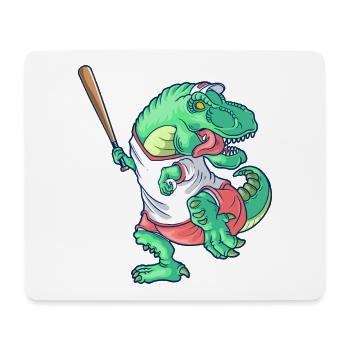 Dinosaur playing Baseball or Softball for Kids - Mouse Pad (horizontal) - white - Front
