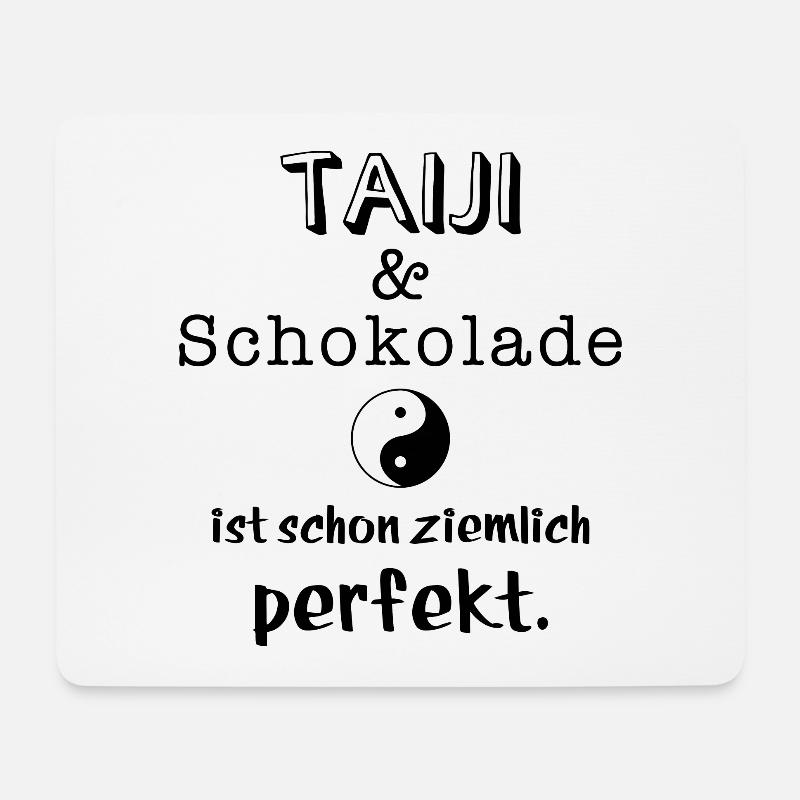 taiji und schokolade - Mousepad (Querformat) - Weiß