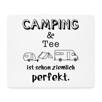 camping und tee - Mousepad (Querformat) - Weiß - Vorne