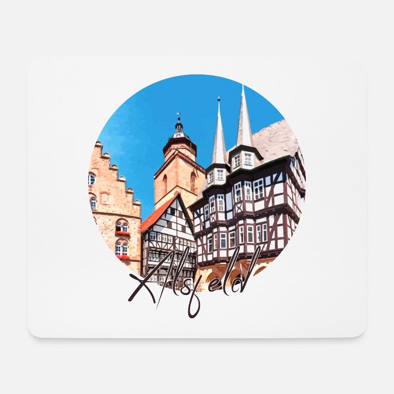 alsfeld,fachwerkhaus,stadt,altstadt - Mousepad (Querformat) - Weiß