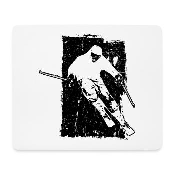 ski skifahrer grunge abfahrt - Mousepad (Querformat) - Weiß - Vorne