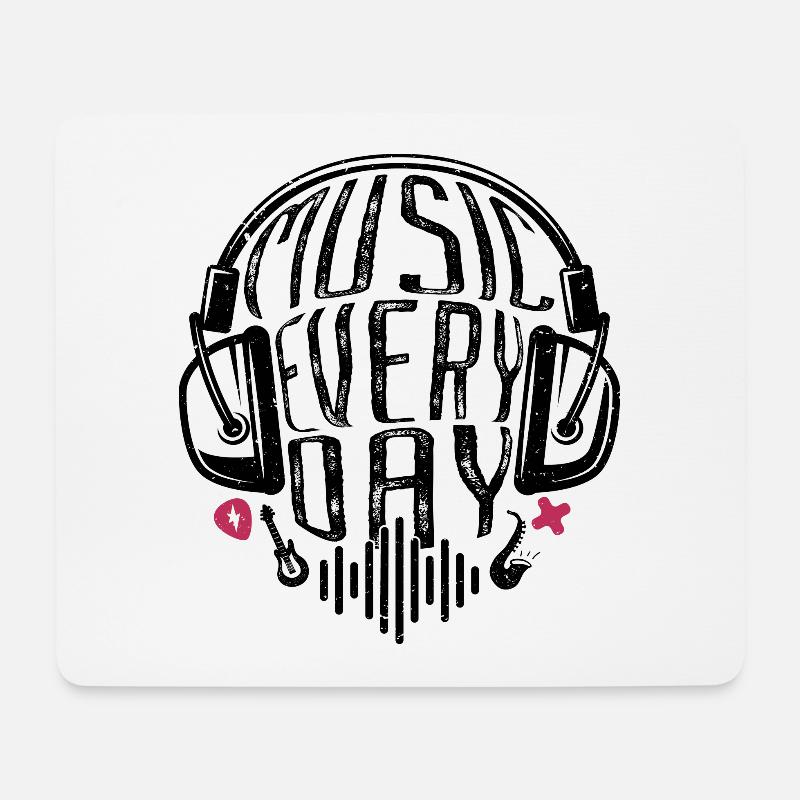 Musik jeden Tag, Musikliebhaber Musiker Geschenk - Mousepad (Querformat) - Weiß