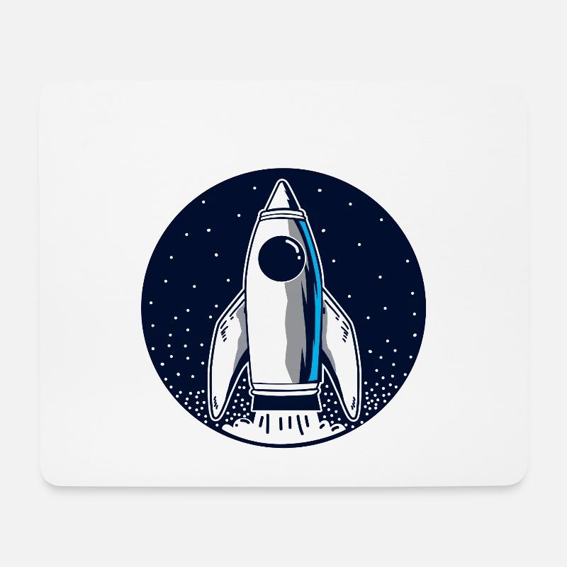 Rakete Weltall Raumfahrt - Mousepad (Querformat) - Weiß