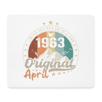 1963 April 1963 Birthday April 1963 April - Mouse Pad (horizontal) - white - Front