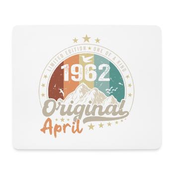 1962 April 1962 Birthday April 1962 April - Mouse Pad (horizontal) - white - Front