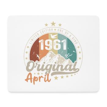 1961 April 1961 Birthday April 1961 April - Mouse Pad (horizontal) - white - Front