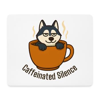 Husky se relaxant dans une tasse à café - Tapis de souris (format paysage) - blanc - Devant